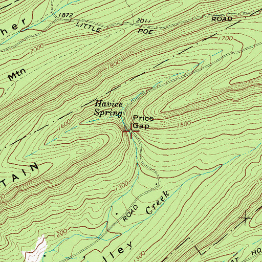 Topographic Map of Price Gap, PA