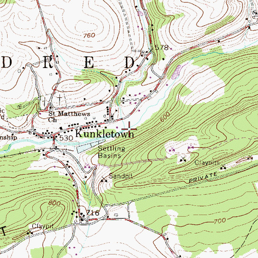 Topographic Map of Princess Run, PA