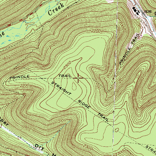 Topographic Map of Prindle Trail, PA