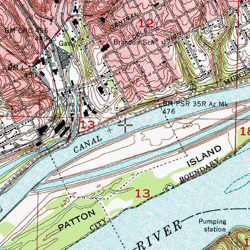 Topographic Map of Florence Canal, AL