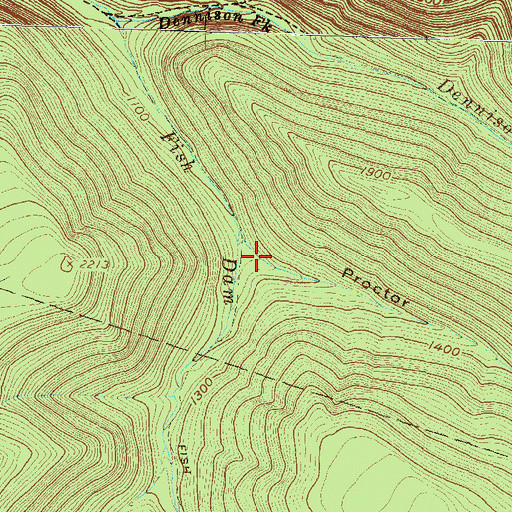 Topographic Map of Proctor Hollow, PA