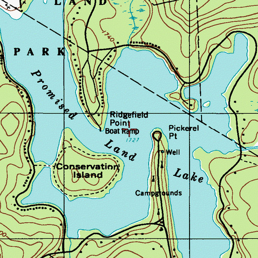 Topographic Map of Promised Land Lake, PA