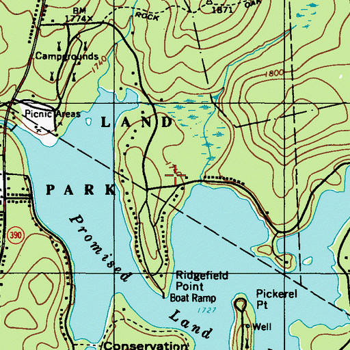 Topographic Map of Promised Land State Park, PA