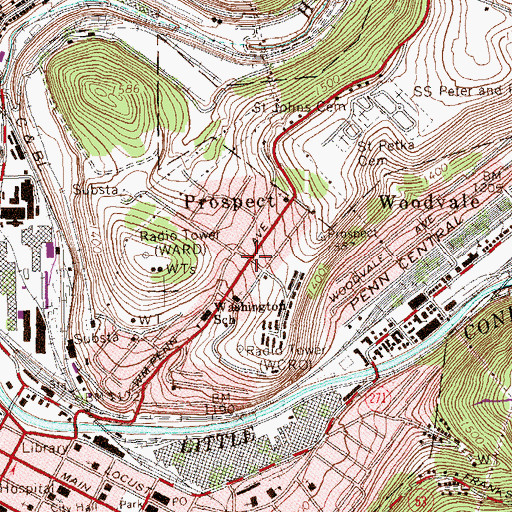 Topographic Map of Prospect, PA