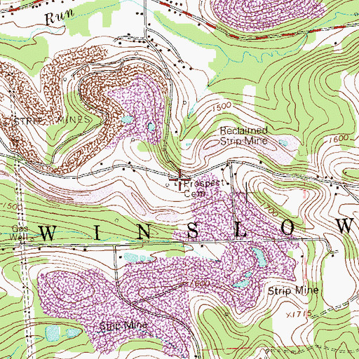 Topographic Map of Prospect Cemetery, PA