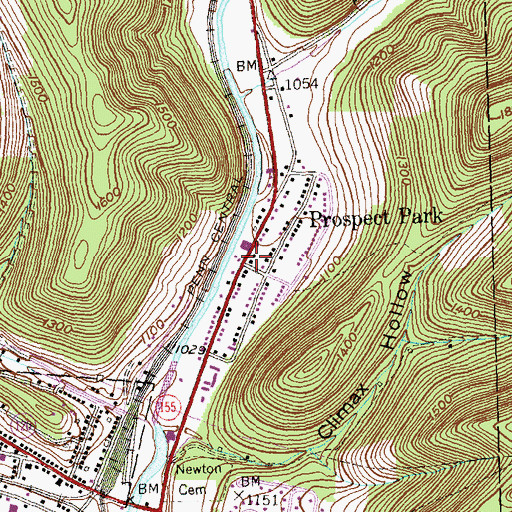 Topographic Map of Prospect Park, PA