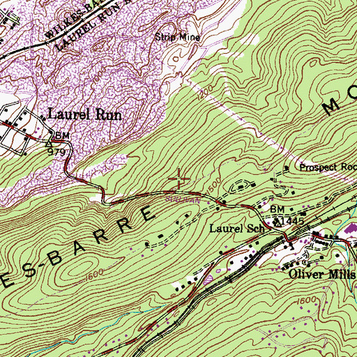 Topographic Map of Prospect Rock, PA