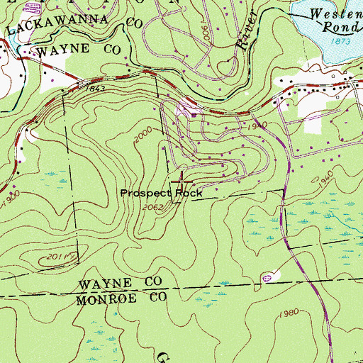 Topographic Map of Prospect Rock, PA