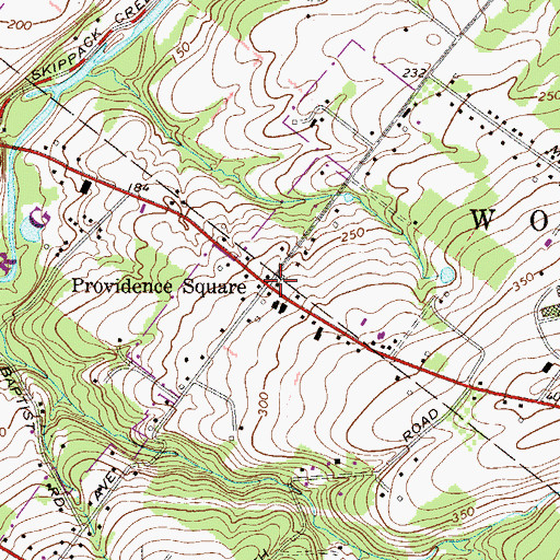 Topographic Map of Providence Square, PA