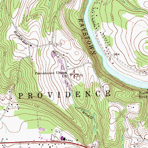 Topographic Map of Providence Union Church, PA