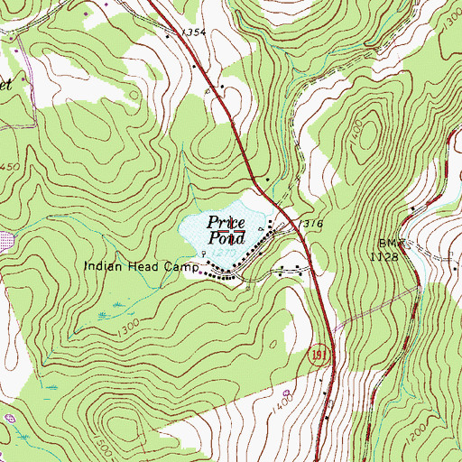Topographic Map of Price Pond, PA