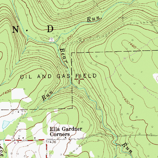 Topographic Map of Pryor Run, PA