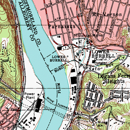 Topographic Map of Pucketa Creek, PA