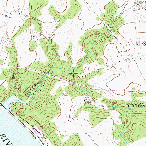 Topographic Map of Puddle Duck Creek, PA