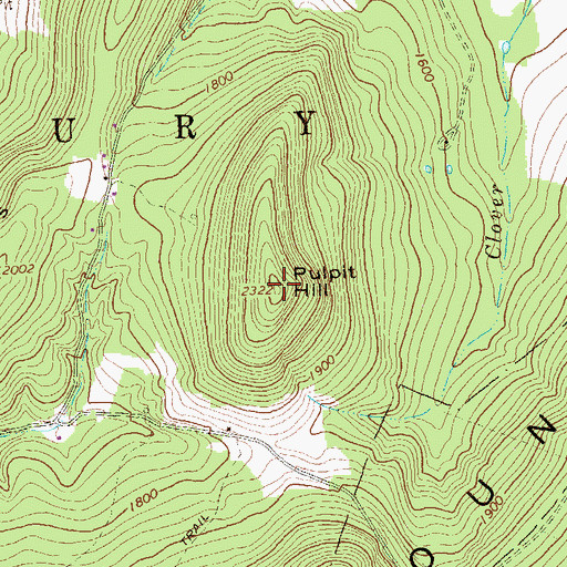 Topographic Map of Pulpit Hill, PA