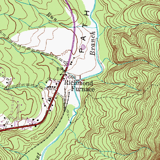 Topographic Map of Pump Run, PA