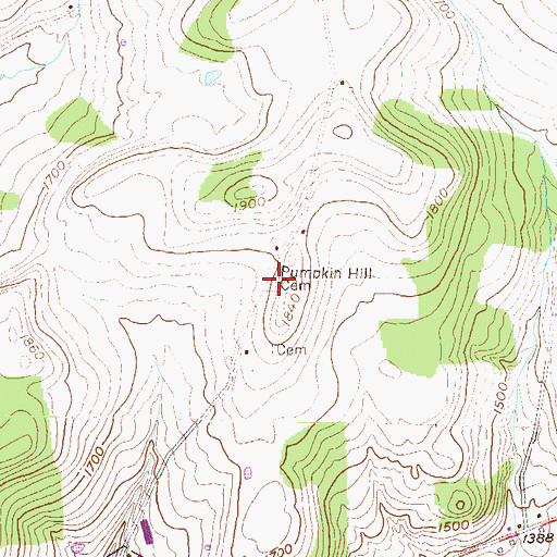 Topographic Map of Pumpkin Hill Cemetery, PA