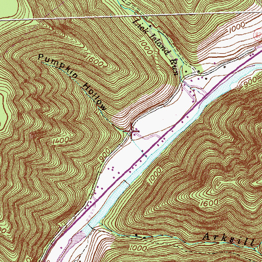 Topographic Map of Pumpkin Hollow, PA