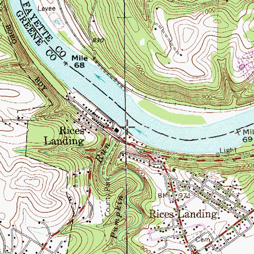 Topographic Map of Pumpkin Run, PA