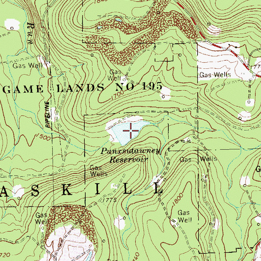 Topographic Map of Punxsutawney Reservoir, PA