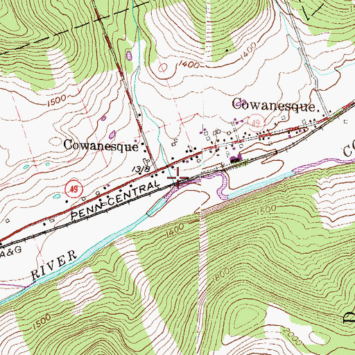 Topographic Map of Purple Brook, PA