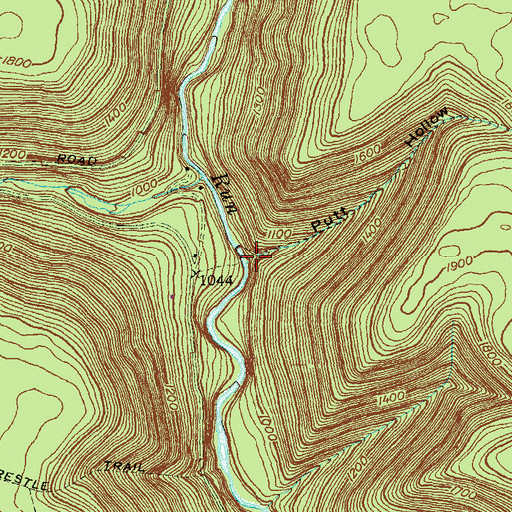 Topographic Map of Putt Hollow, PA