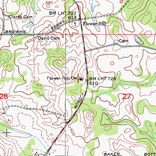 Topographic Map of Flower Hill Church, AL