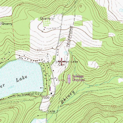 Topographic Map of Quaker Lake Cemetery, PA