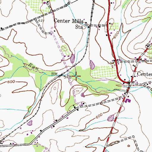 Topographic Map of Quaker Run, PA