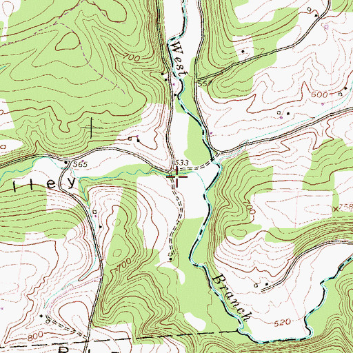 Topographic Map of Quaker Valley, PA