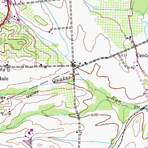 Topographic Map of Quaker Valley, PA