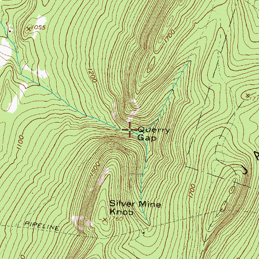 Topographic Map of Querry Gap, PA