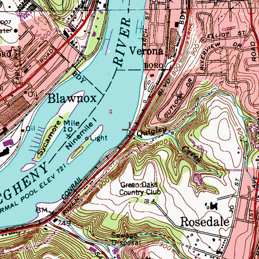 Topographic Map of Quigley Creek, PA