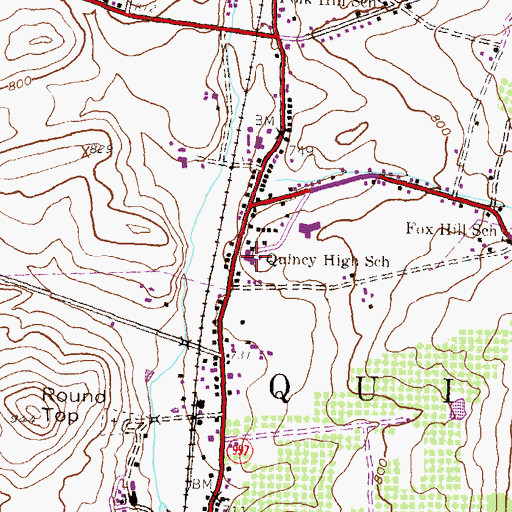 Topographic Map of Quincy High School, PA