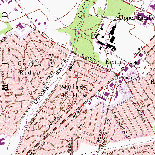 Topographic Map of Quincy Hollow, PA