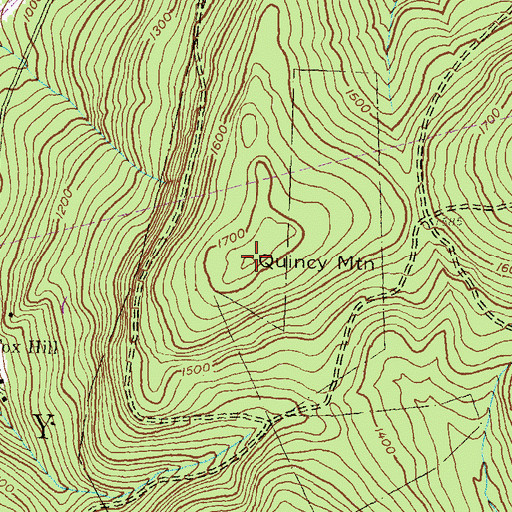 Topographic Map of Quincy Mountain, PA
