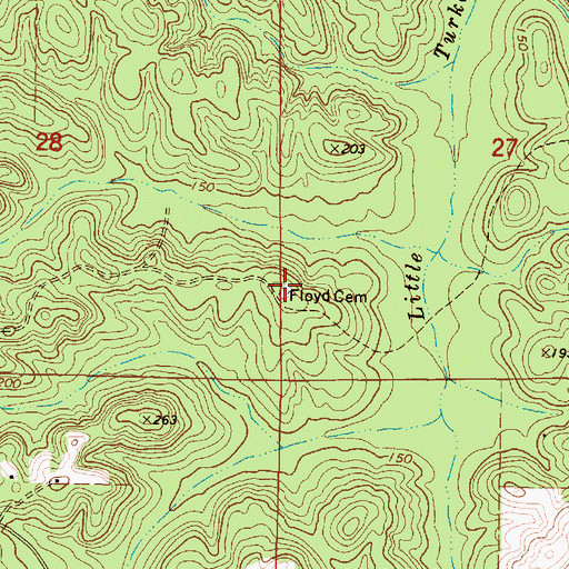 Topographic Map of Floyd Cemetery, AL