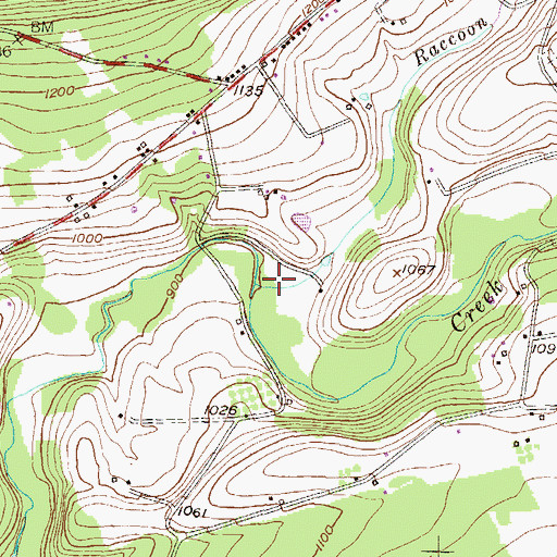 Topographic Map of Raccoon Creek, PA
