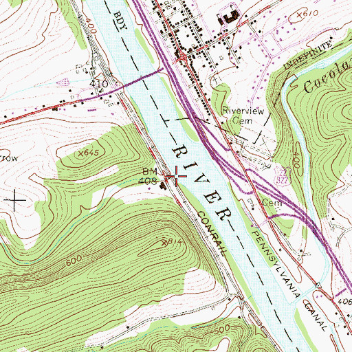 Topographic Map of Raccoon Creek, PA