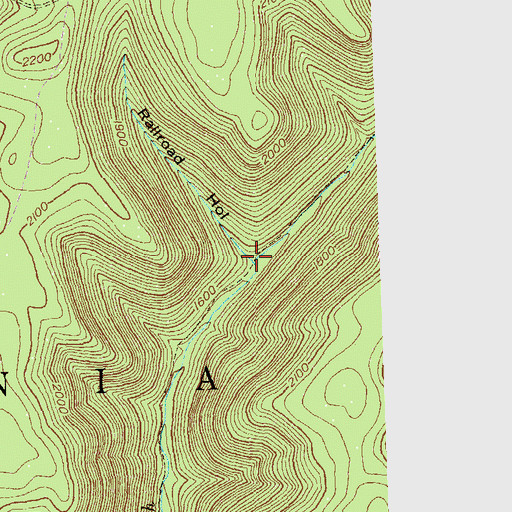 Topographic Map of Railroad Hollow, PA