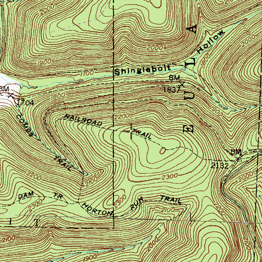Topographic Map of Railroad Trail, PA