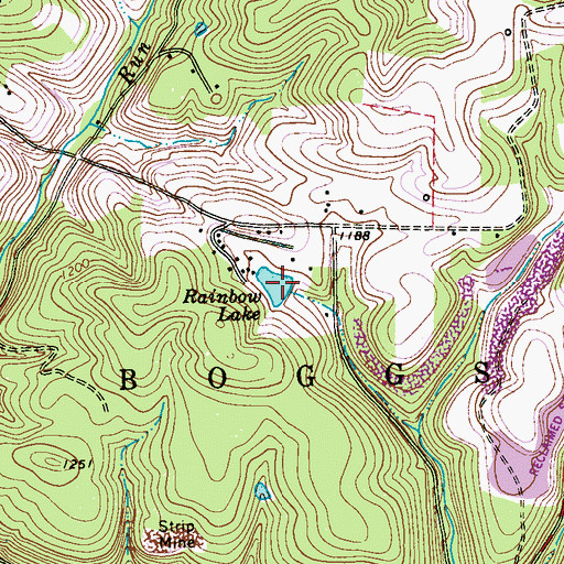 Topographic Map of Rainbow Lake, PA