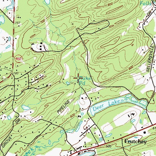Topographic Map of Rake Pond, PA