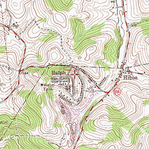 Topographic Map of Ralph, PA