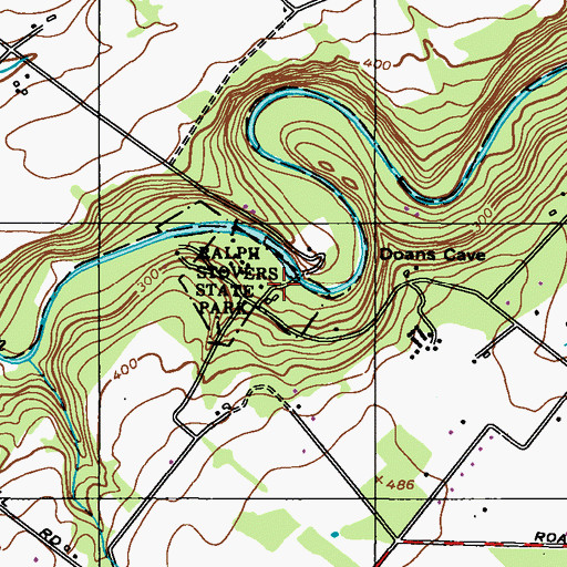 Topographic Map of Ralph Stover State Park, PA