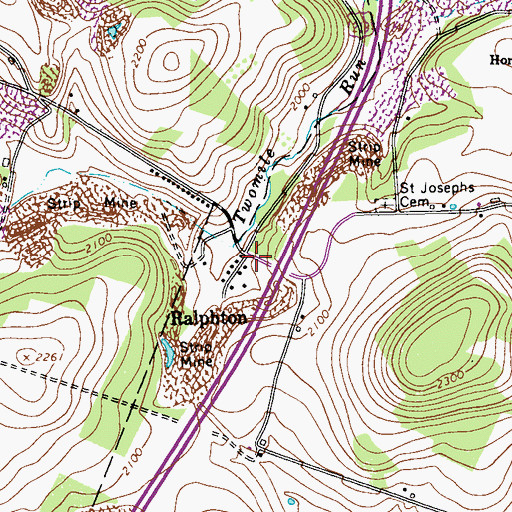 Topographic Map of Ralphton, PA