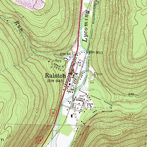 Topographic Map of Ralston, PA