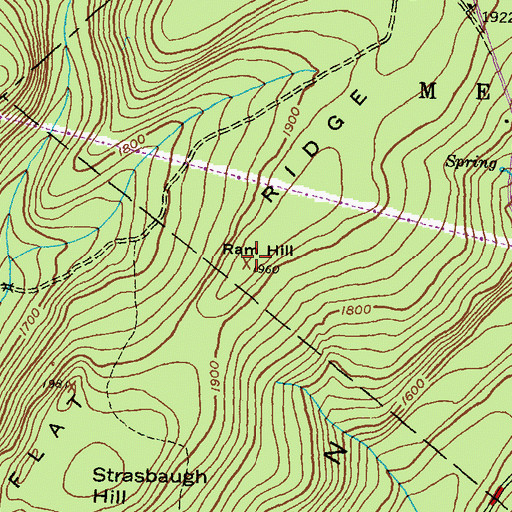Topographic Map of Ram Hill, PA