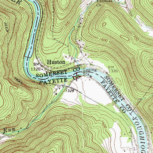 Topographic Map of Ramcat Run, PA