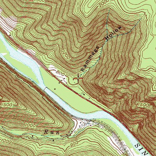 Topographic Map of Rammage Hollow, PA